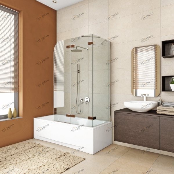 190X160GV863CP Душевое ограждения на борт вынны GUTEWETTER Германия Trend