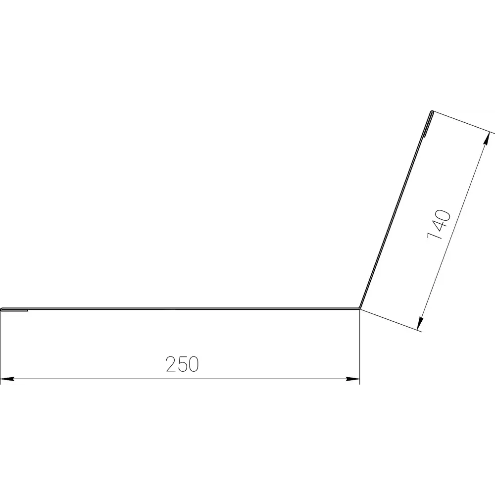 Планка примыкания 140x250 мм 2 м 0.4мм RAL 6005 Зеленый 12232001 STLM-2121569 Santreyd  - Вид №1