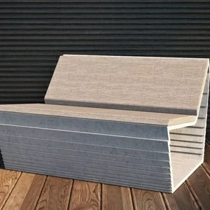BetOn Скамья из фибробетона с подушками прямой сегмент 865*900