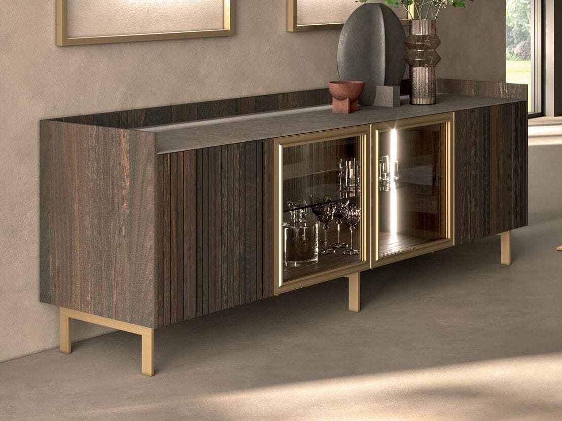 Шкаф из дерева и стекла с распашными дверями Guzzini & Fontana QUEEN ARCH-00098146