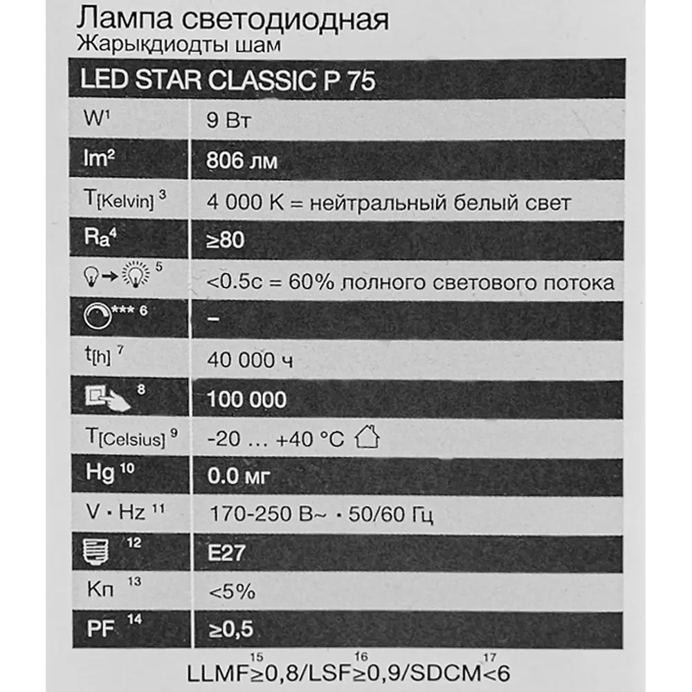 Светодиодная лампа OSRAM шар 9Вт с нейтральным белым светом 85099819 STLM-0929773 - Вид №4