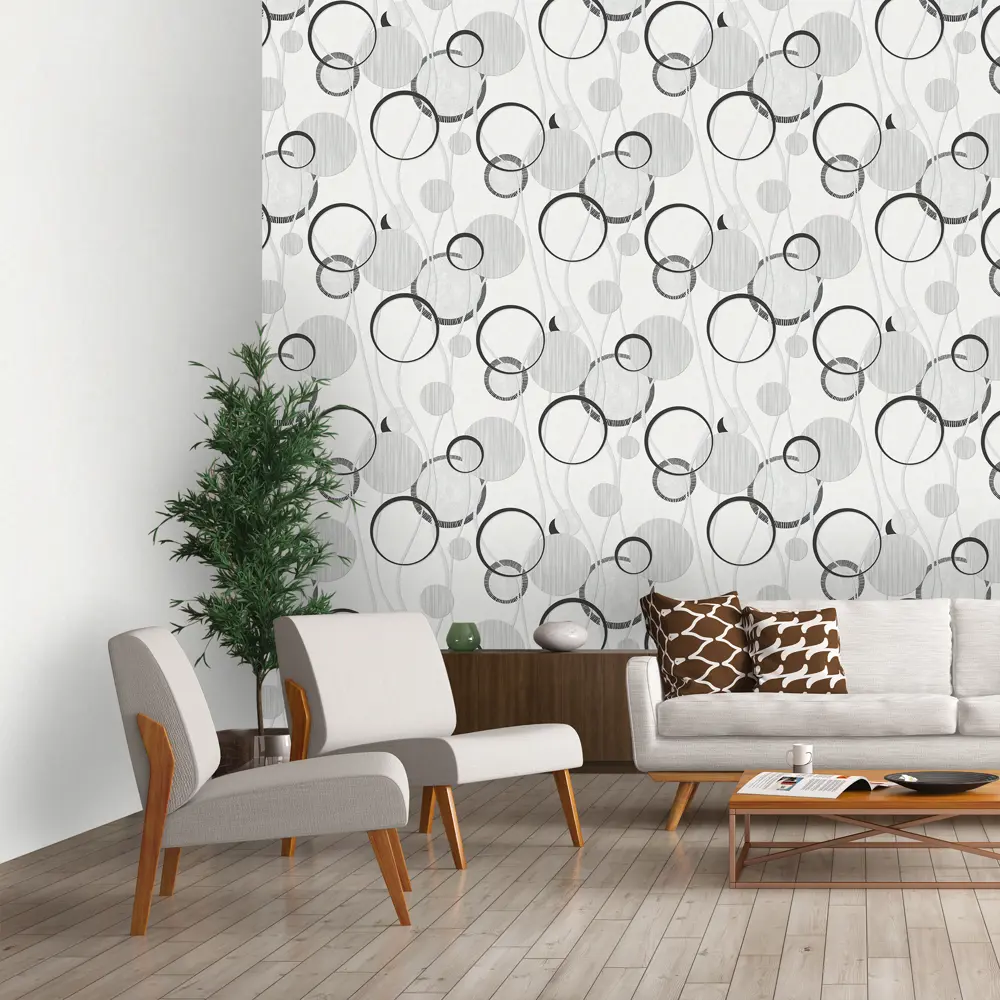 Обои флизелиновые Ornamy Eclipse серые 1.06 м 1128-11 STLM-2061747 - Вид №4