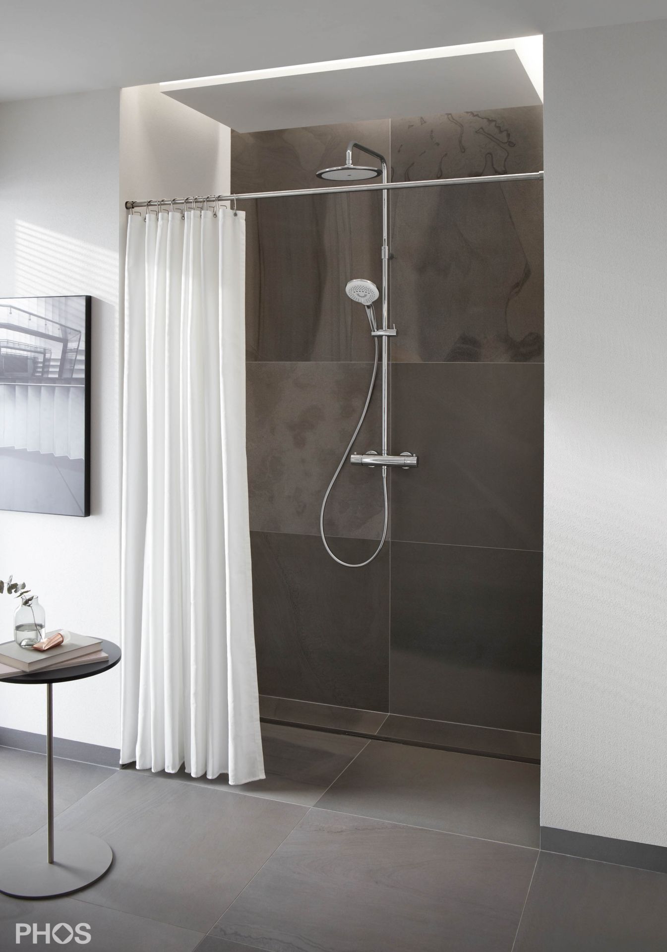 TKS20-1-S Стержень-зажим для занавесок для душа, 50 - 100 см. сделано, чтобы измерить. PHOS  - Вид №3