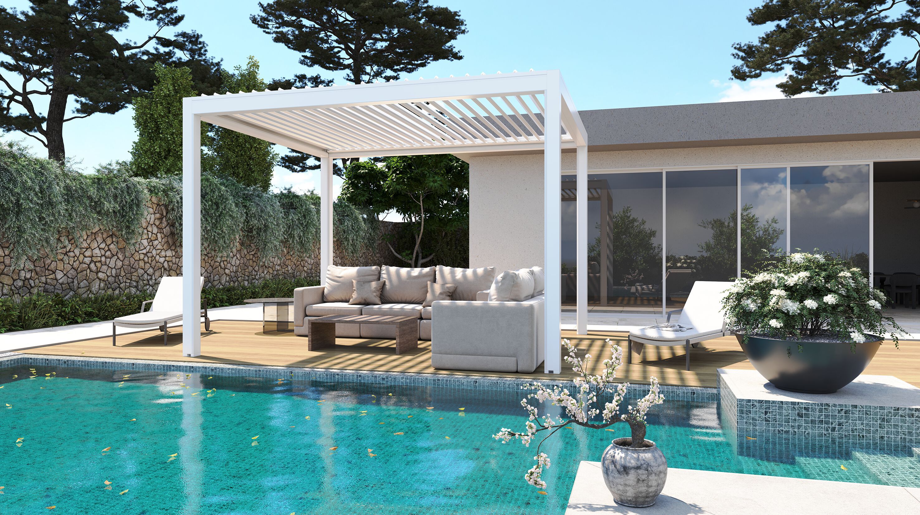 Самонесущая пергола из алюминия с поворотными пластинами Mv Line Биоклиматика ARCH-00149951 - Вид №1