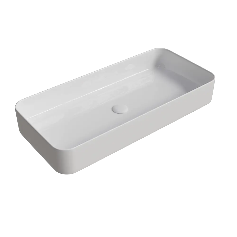 Раковина Slim Square 80 накладная на столешницу 81x37 см 89316156 STLM-2019098 Santreyd