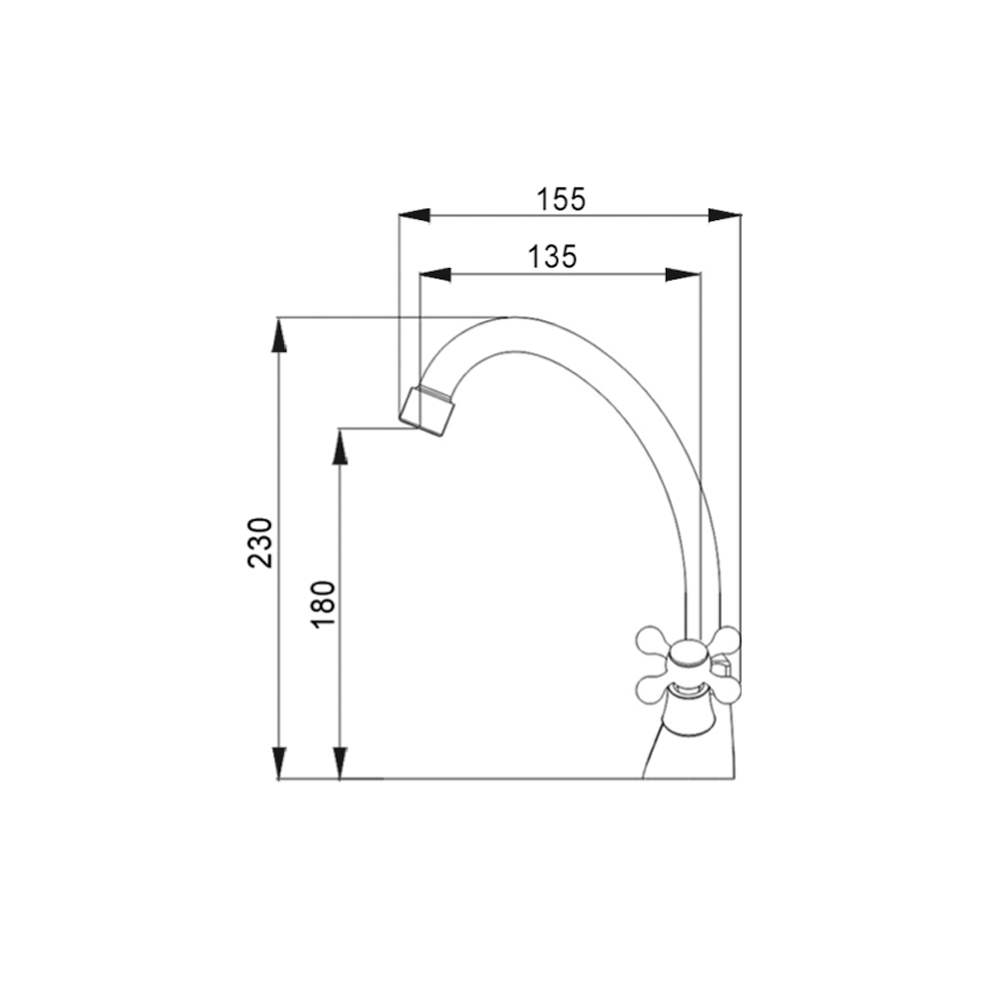 R1001 Смеситель для кухни с двумя рукоятками Raiber Eco - Вид №3