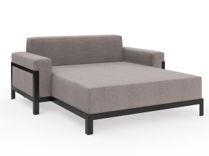 Двуспальная Садовая кровать из ткани с подлокотниками