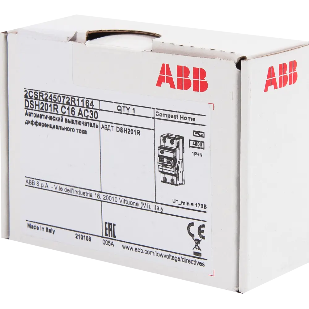 Дифференциальный автомат ABB DSH201R 1P N C16 А 30 мА 4.5 кА АС 2CSR145001R1164 10065772 STLM-2056501  - Вид №4