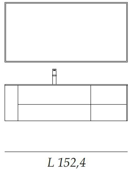 Ideagroup Одинарная подвесная тумба для ванной из fenix-ntm® Sense sun-id-1397281 - Вид №5
