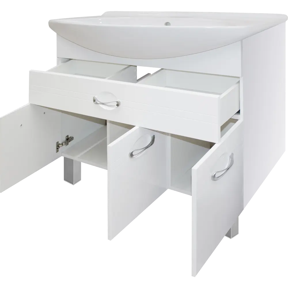 Тумба под раковину напольная Sanflor «Палермо» 105 см цвет белый STLM-2051271 - Вид №1