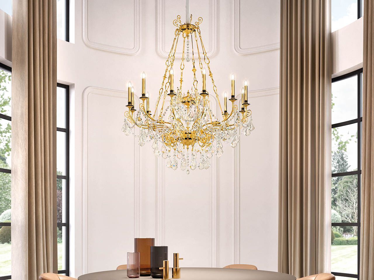 Подвесной светильник с кристаллами Masiero Одесса ARCH-00048701