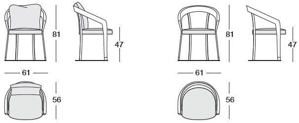 Longhi Мягкое кожаное кресло Loveluxe 2016 – vanity collection U 155 - Вид №6