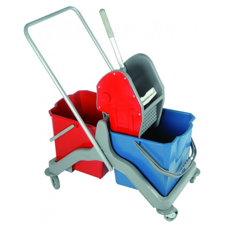 CKS 3225 Nossa Двухведерная уборочная тележка пластиковая с отжимом сьемные ведра 2х20 л 
