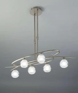 Подвесная люстра Mantra Loop Satin Nickel 1811 MANTRA ДИЗАЙНЕРСКИЕ, LOOP SATIN CHROME 057626 Белый
