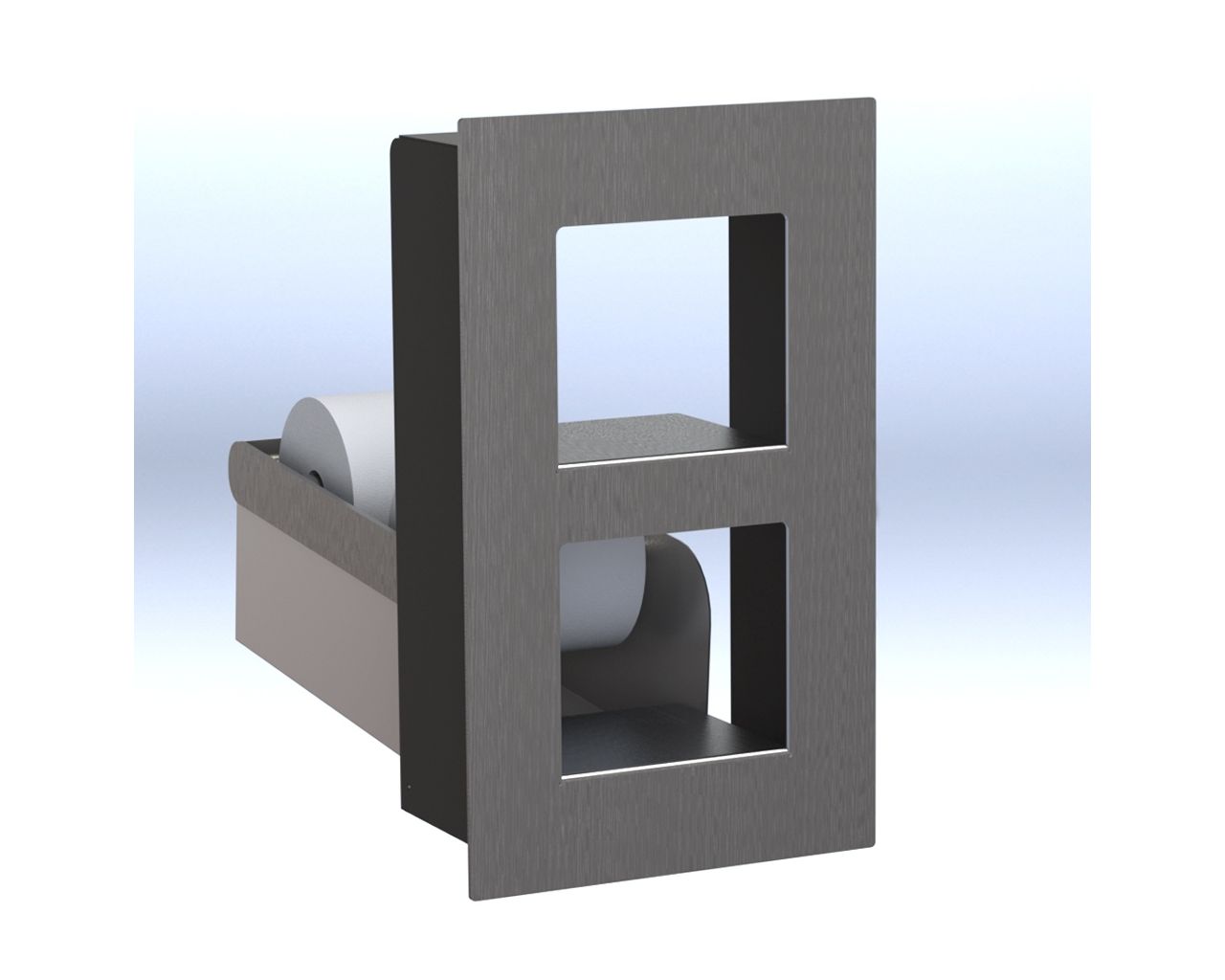 BWM560 Встраиваемый контейнер для двух небольших рулонов туалетной бумаги, МАТОВАЯ СТАЛЬ Merida  - Вид №4