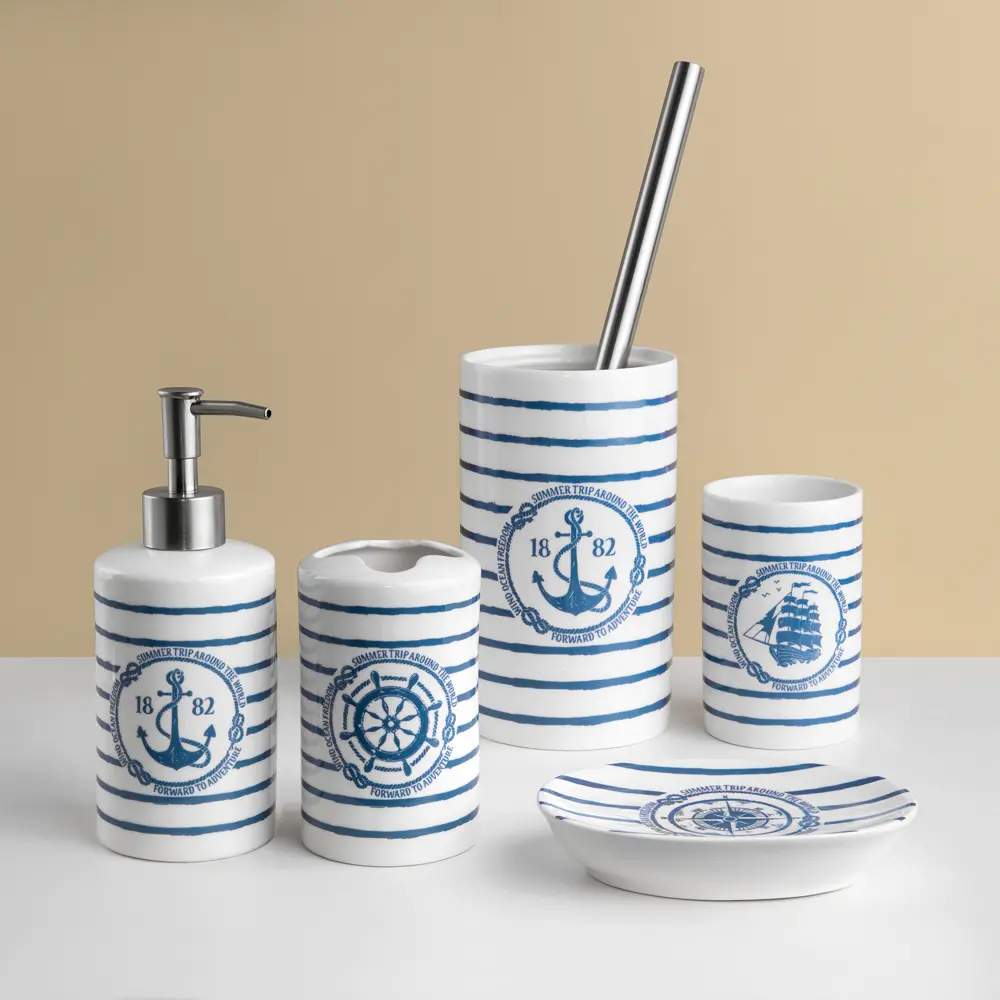 Ёршик для унитаза Adventure цвет белый/синий VERRAN STLM-2059167 - Вид №5