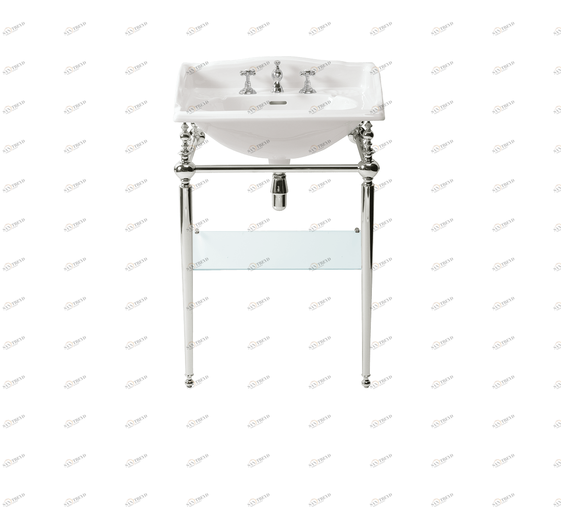 Gentry Home Таз большой белый Victorian Никель GH102691