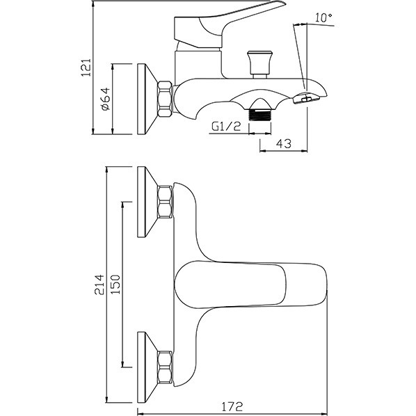 35-05 SELENA  Смеситель для ванны  ARGO kran 3505selena - Вид №1