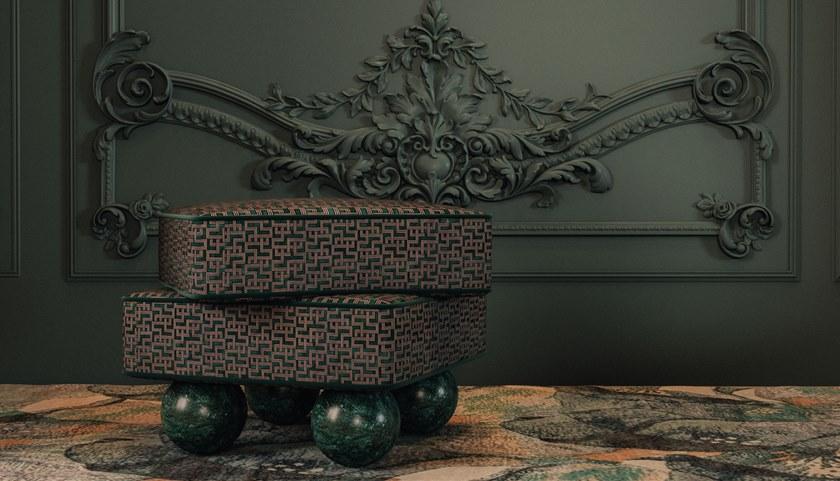 Malabar Низкий табурет, обитый бархатом sun-id-1498316 - Вид №3