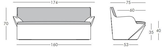 SLIDE Садовый диван из полиэтилена Kami sun-id-1496499 - Вид №6
