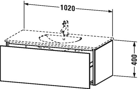 LC616303131 Тумбочка подвесная L-Cube #LC6163 1020 x 534 мм Сосна серебристая, декор Duravit - Вид №1