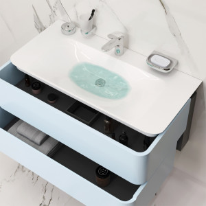 M30FHX1002BG База под раковину подвесная 100 см ящики светло-голубой глянцевая шт AM.PM Sensation