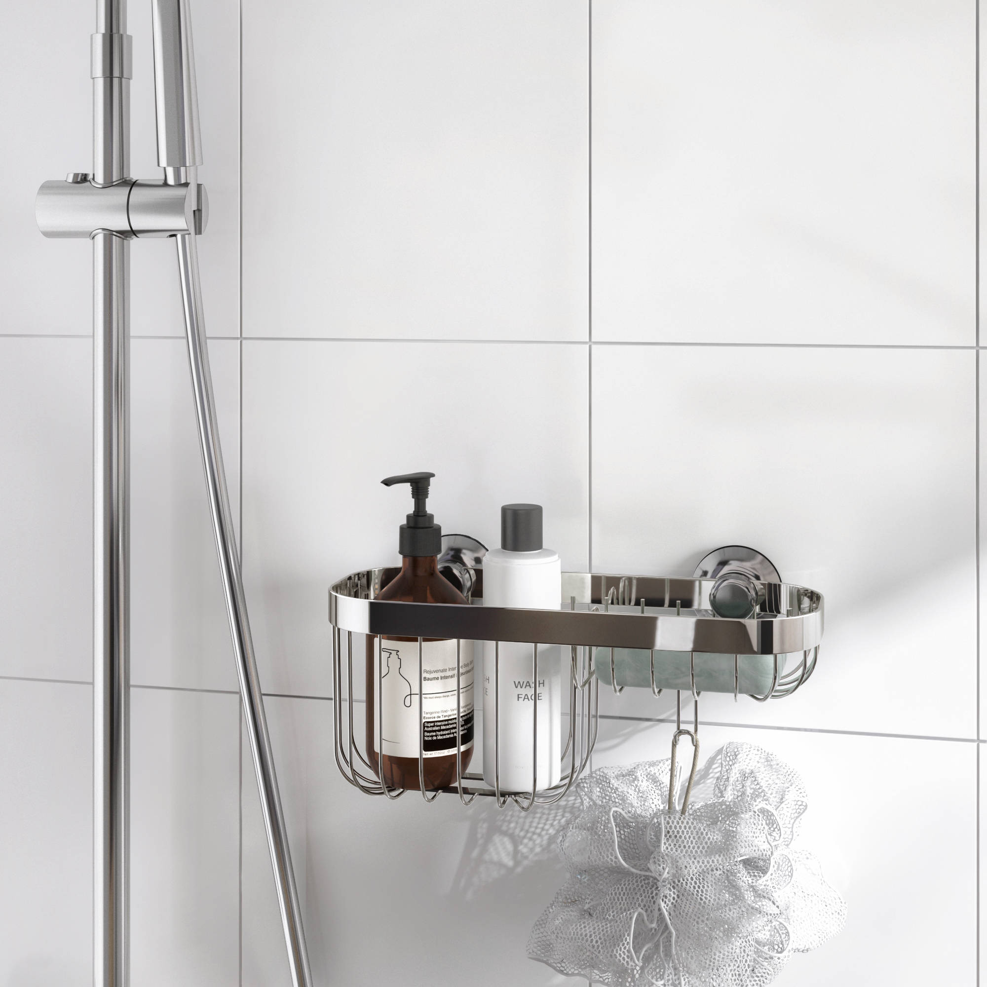 82667511 Полка с мыльницей на присосках цвет хром Neo STLM-0033378 SENSEA  - Вид №8