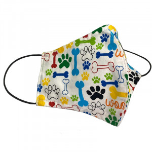 ПР0051810 Маска защитная (для людей) многоразовая двухслойная Вуф белая, размер L,XL Pride