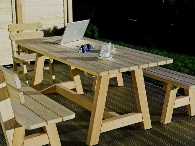 Садовая скамейка из сосны со спинкой Pircher SIRMIONE ARCH-00028120 - Вид №3