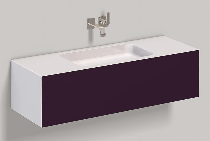 5157512000 Умывальник с тумбой, wp.folio6, белая, лакированная, шелковисто-матовый блеск, баклажан Alape серия FO (Folio) 