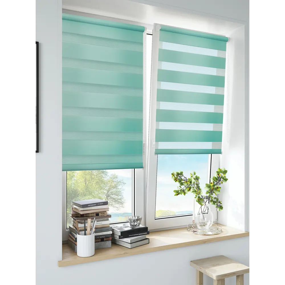 Штора рулонная день-ночь Inspire Peter 70x160 см бирюза Aqua 3 82691107 STLM-2210894 - Вид №12