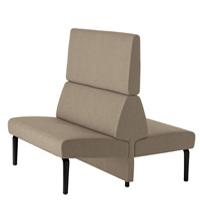 Ambit 1066 Модульная система сидений. Сиденье и спинка с обивкой. Ступни из литого алюминия. Линейный модуль L 120 см, спинка H 126 см. Двусторонняя версия. Et al. Ambit