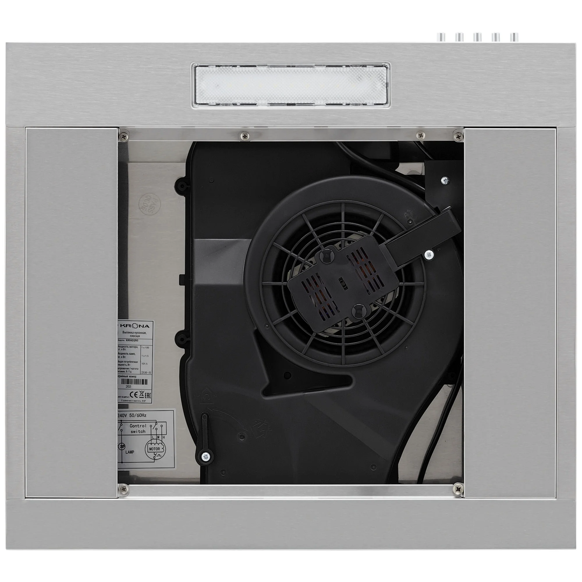 9282050 Вытяжка подвесная KRONA JILLIAN 500 inox PB серебристый/серебристый KRONA1 STDN-0111962 - Вид №6