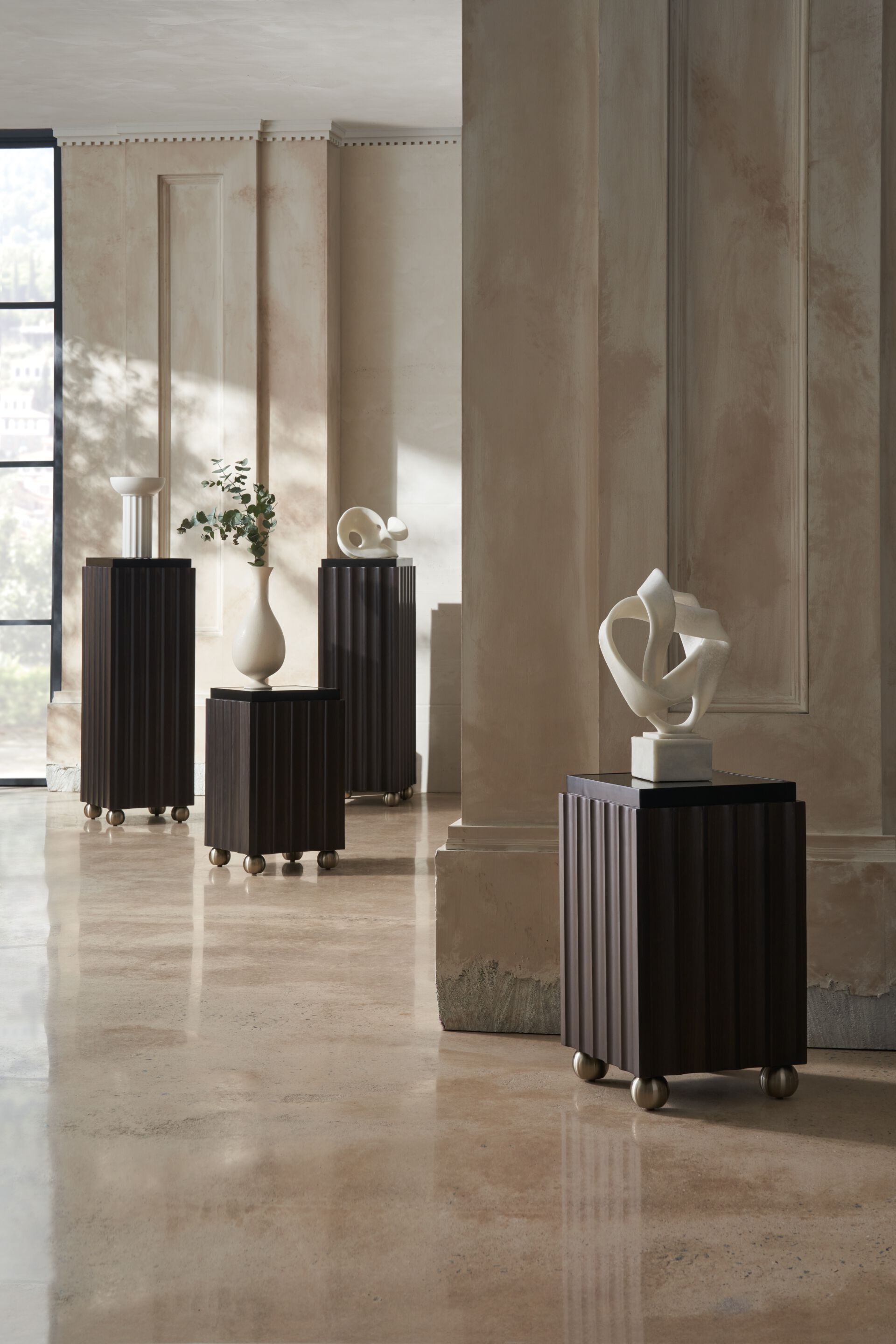 Высокий квадратный стеклянный журнальный столик с колесами Caracole NEXT TO YOU ARCH-00051134 - Вид №4