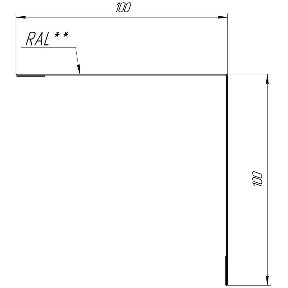 Планка для наружных углов 100x100 мм 2 м 0.4мм RAL 6005 Зеленый 11739708 STLM-2198464 OPTIMA  - Вид №1