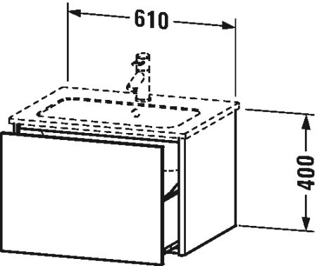 Тумбочка подвесная XSquare #XS4071 610 x 478 мм Duravit XS407104949 - Вид №1