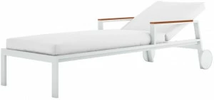 GANDIABLASCO Лежак из термо-лакированного алюминия с колесами и подлокотниками Timeless