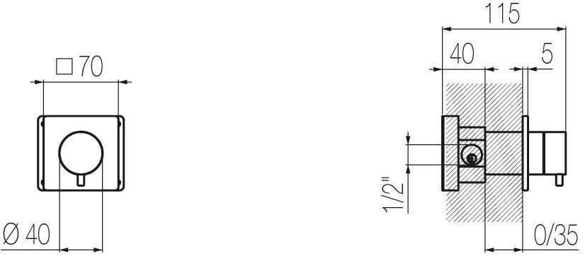 Radomonte Смеситель настенный однорычажный Aico Aic08 - Вид №1