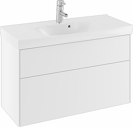 47431 IFO Sense тумба под умывальник с двумя ящиками, W = 600 мм, W1 = 622 мм, глянцевый белый - Вид №7