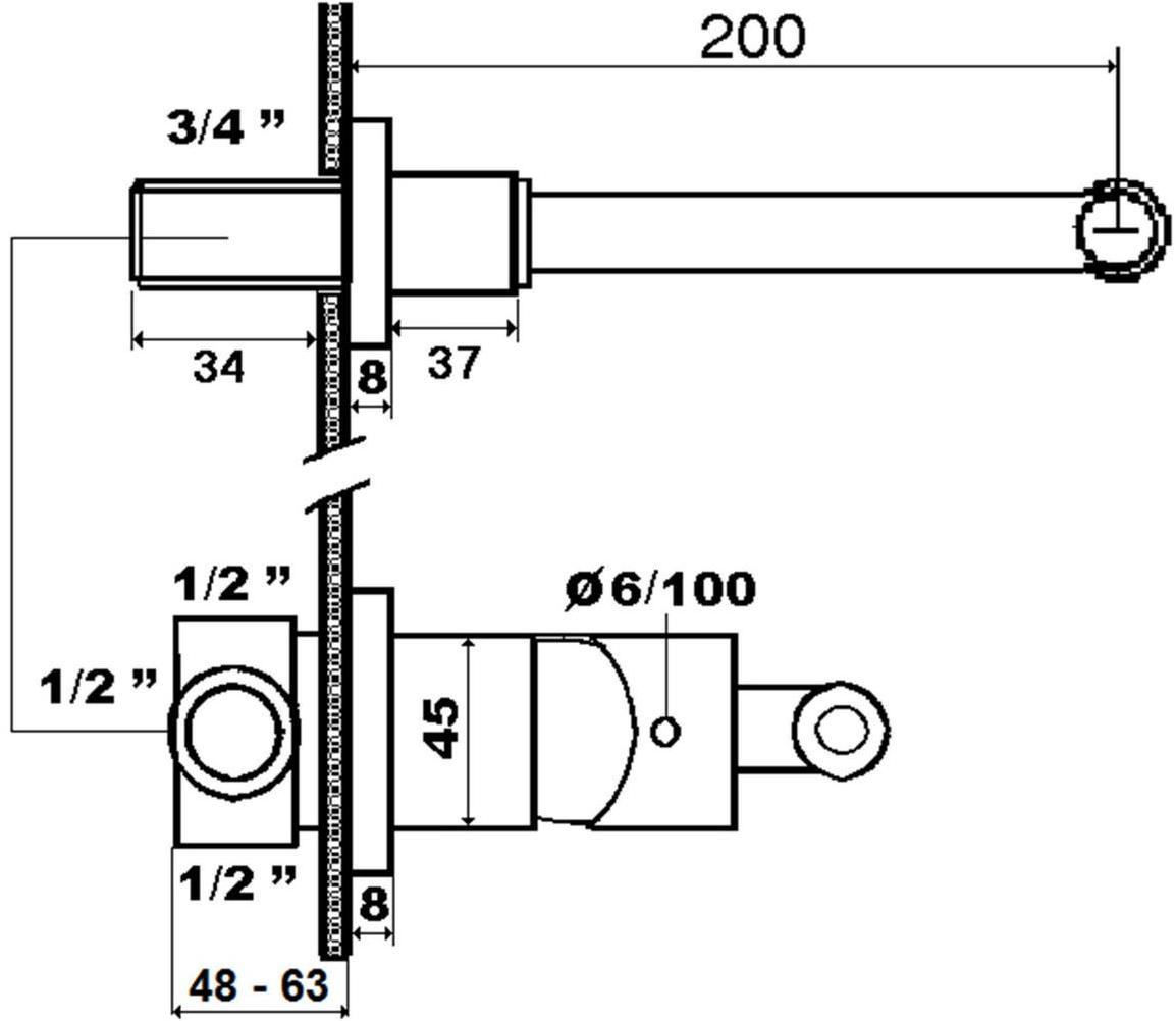 rvb Смеситель для умывальника настенный на 2 отверстия Dynamic 4527.11.51 - Вид №1