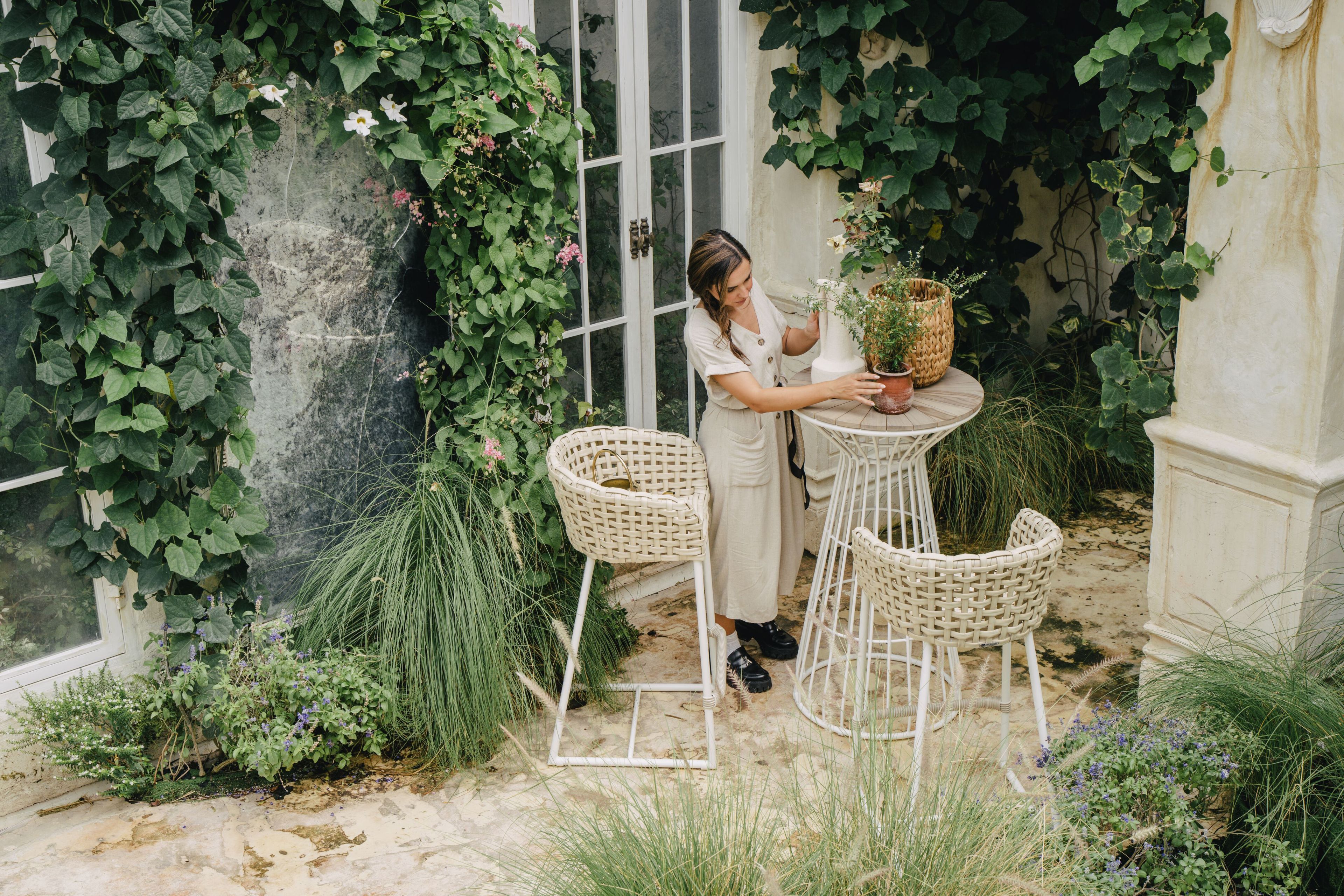 Тканевый высокий стул для сада с подлокотниками cbdesign Fabion ARCH-00028609 - Вид №1