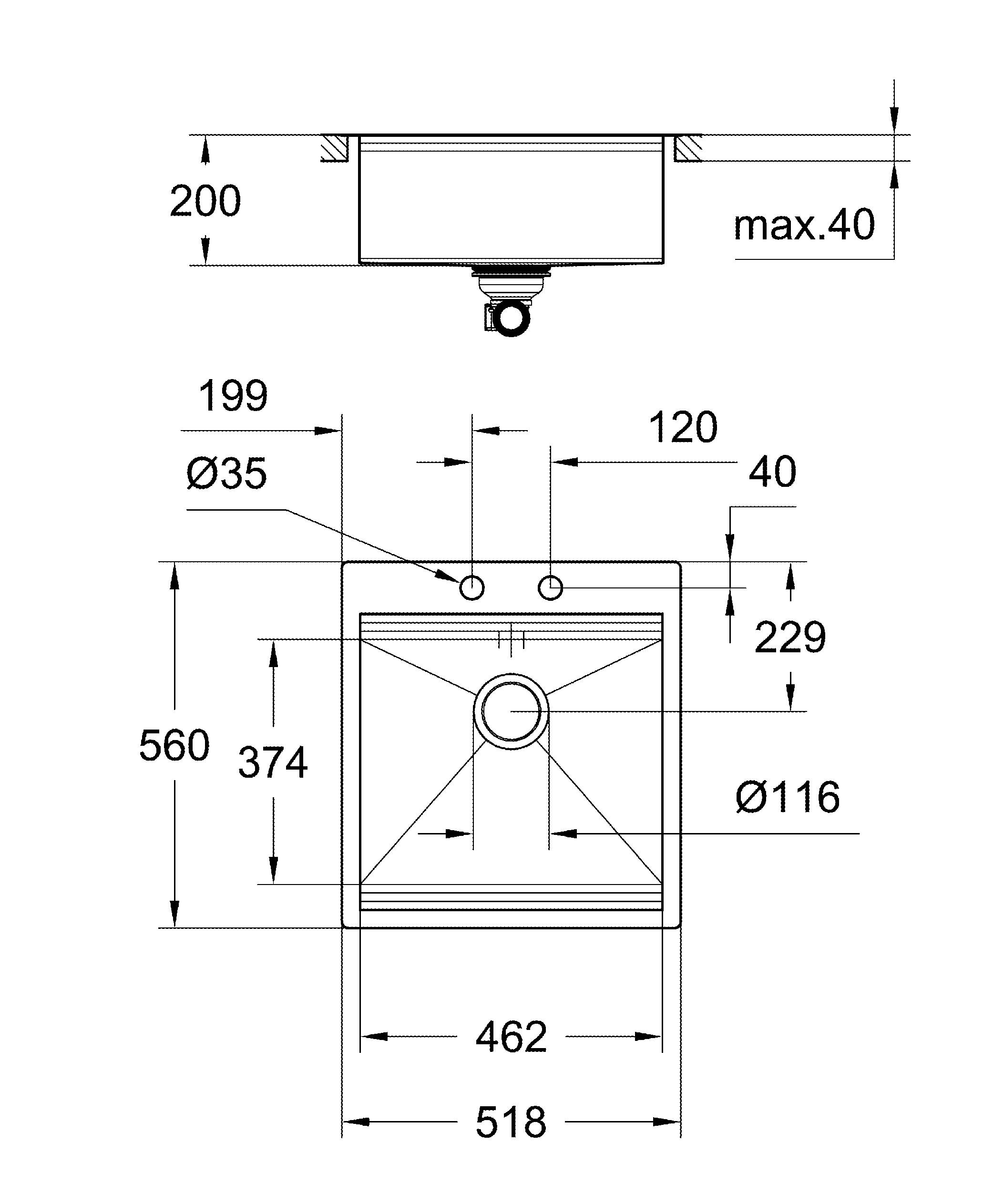 31583SD0 Мойка кухонная овальная Grohe K800 - Вид №1