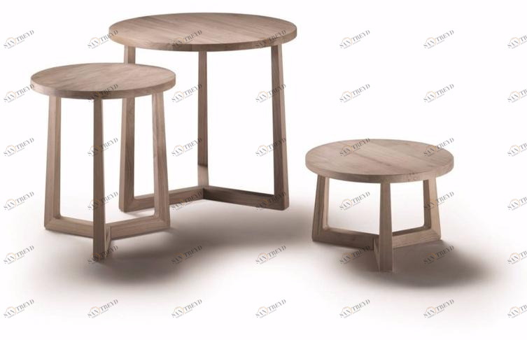 Flexform Круглый журнальный столик из массива дерева Jiff sun-id-1351802