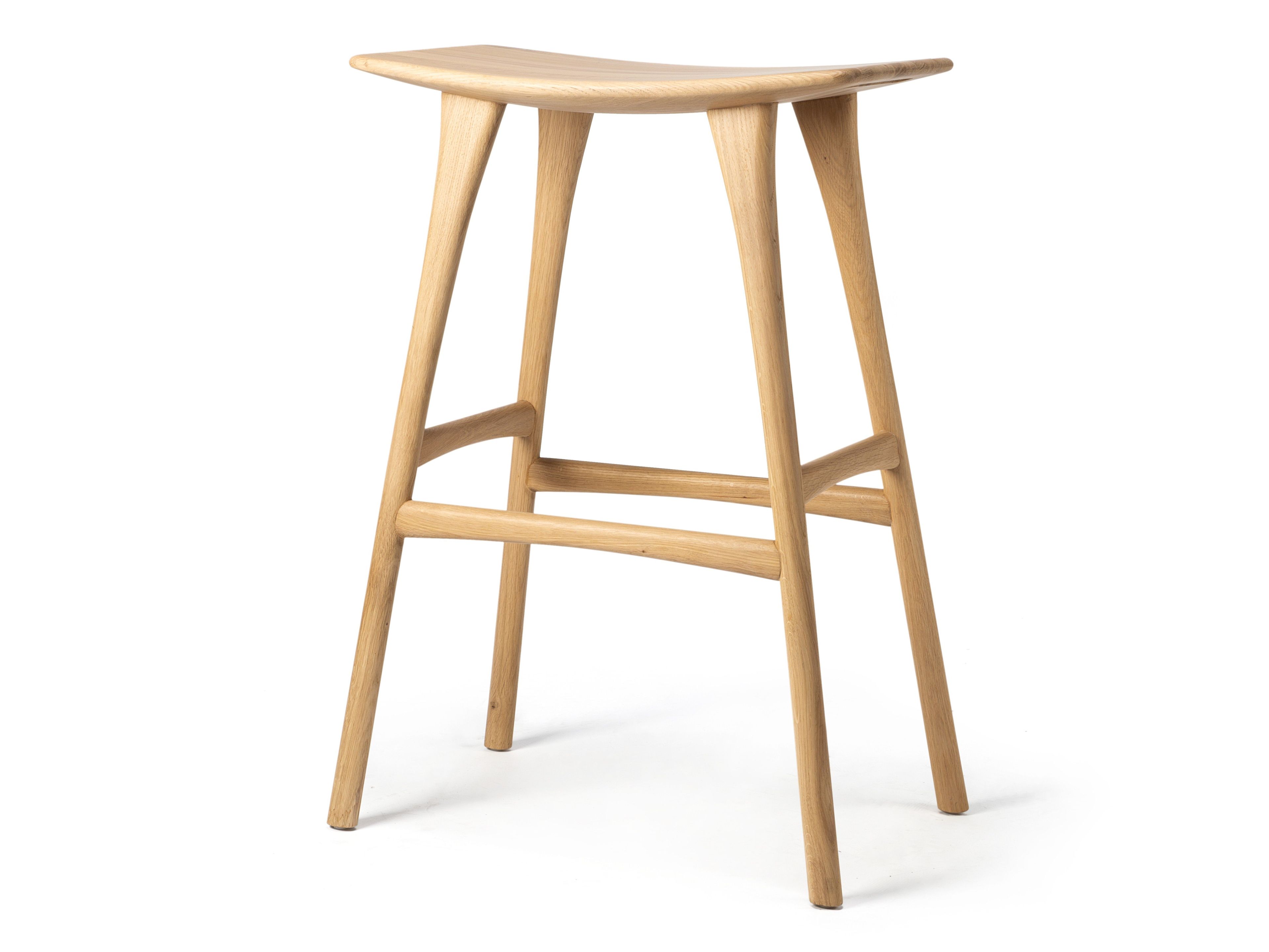 Высокий дубовый стул с подставкой для ног Ethnicraft кость ARCH-00000979 - Вид №1
