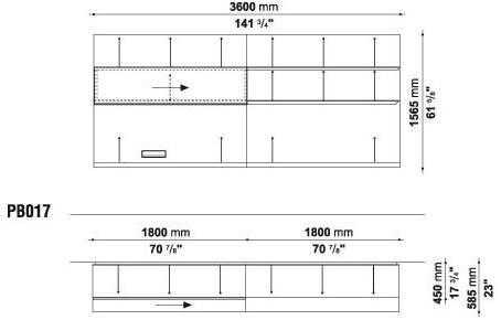 B&B Italia Настенный модульный подвесной книжный шкаф Pab sun-id-1468342 - Вид №9