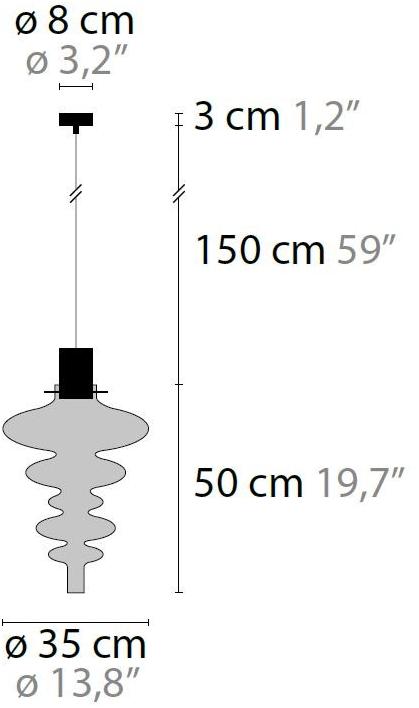 ILFARI Подвесной светильник в современном стиле с прямым светом из стекла Reflexx 14400 - Вид №1
