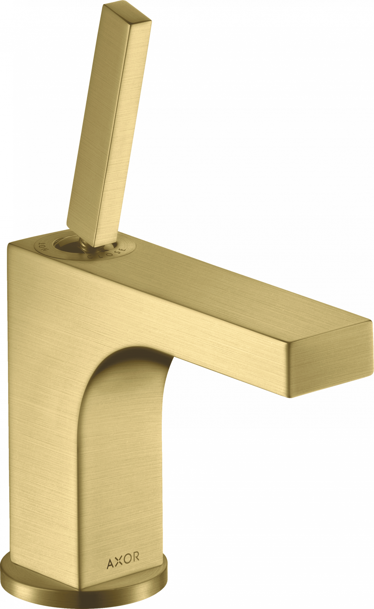 39035950 Смеситель для раковины 90, однорычажный, со стержневой ручкой, для умывальников со сливным гарнитуром AXOR CITTERIO