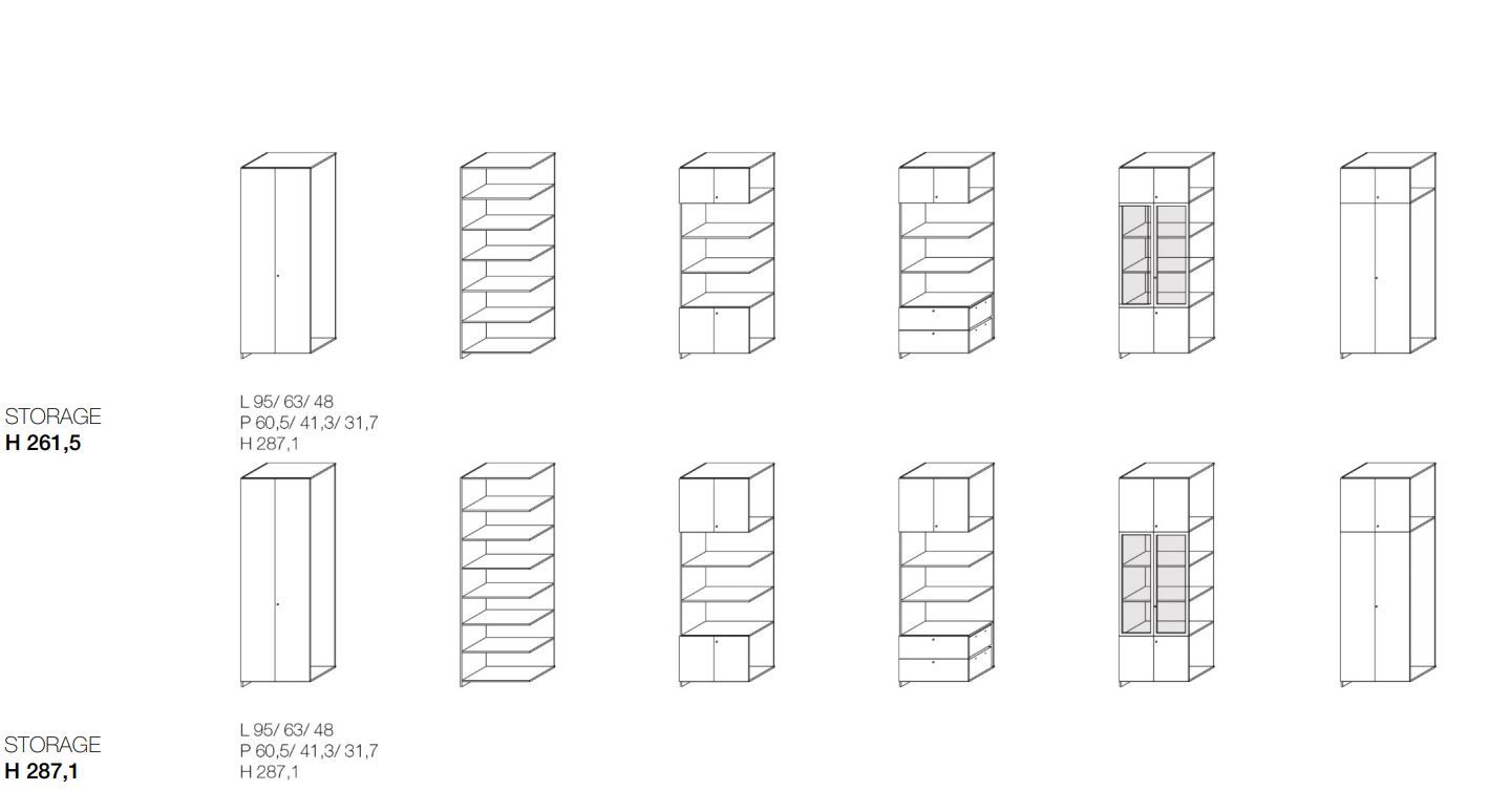 Отдельно стоящий модульный офисный книжный шкаф Citterio программа 3 ARCH-00095022 - Вид №4