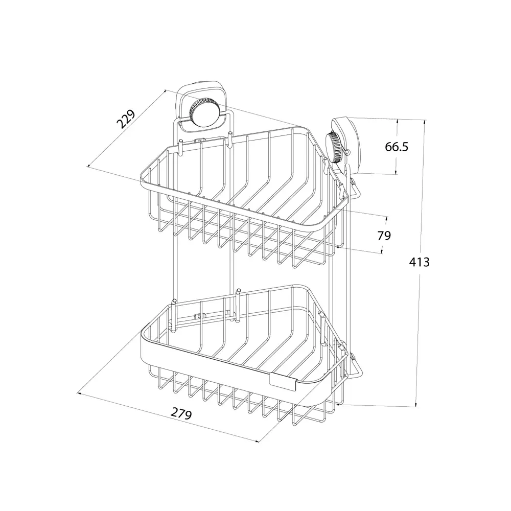 Полка для душа Iddis Soul LM002WC2Bi44 угловая 2 яруса цвет черный STLM-2133667 - Вид №4