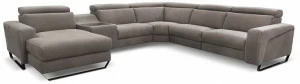Rossini Sofas Кожаный угловой диван-кровать с шезлонгом
